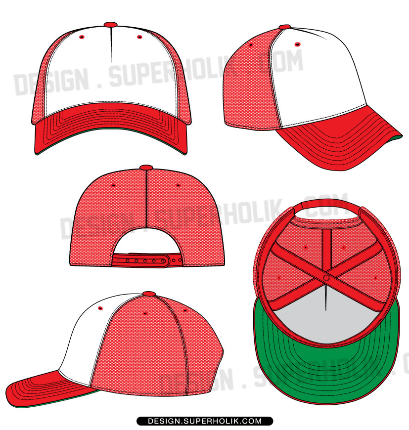 Fashion design templates, Vector illustrations and ClipartsTrucker hat