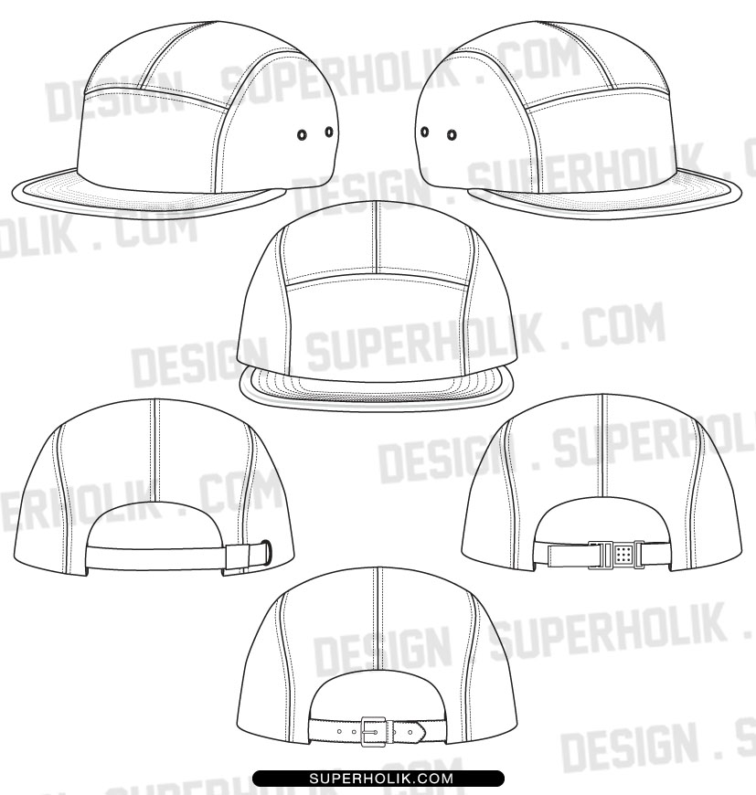 5 panel hat template