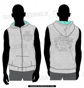 Sleeveless hoodie template